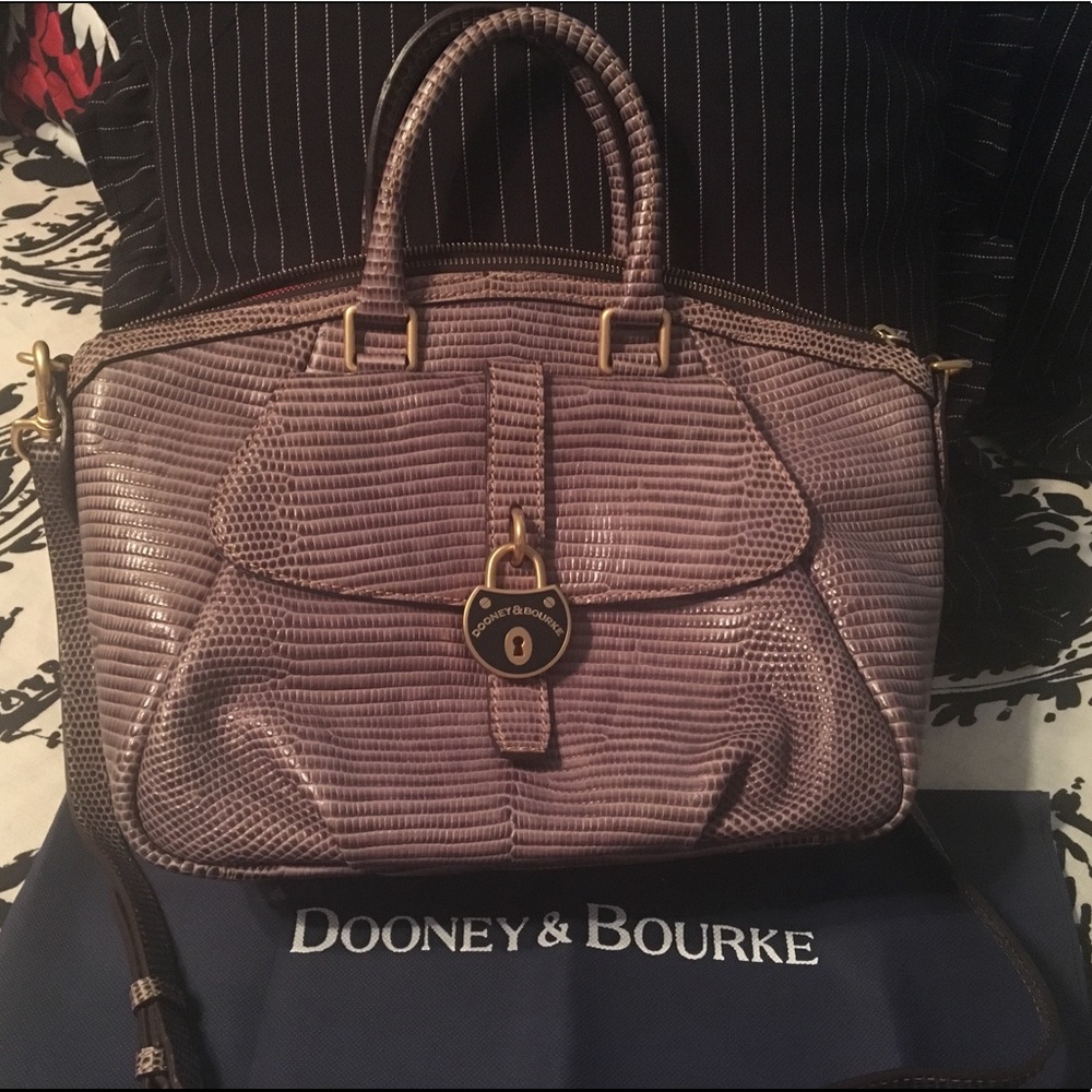 Dooney & Bourke Lizard Embossed Satchel Handbag